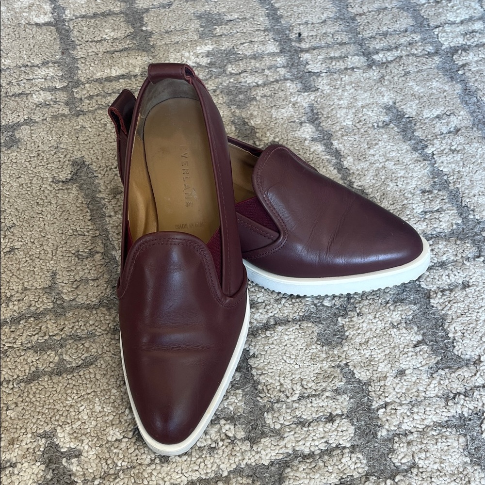 Everlane The Leather Street Shoe Womens Size 6 Loafer Pointed Toe Slip On Flat